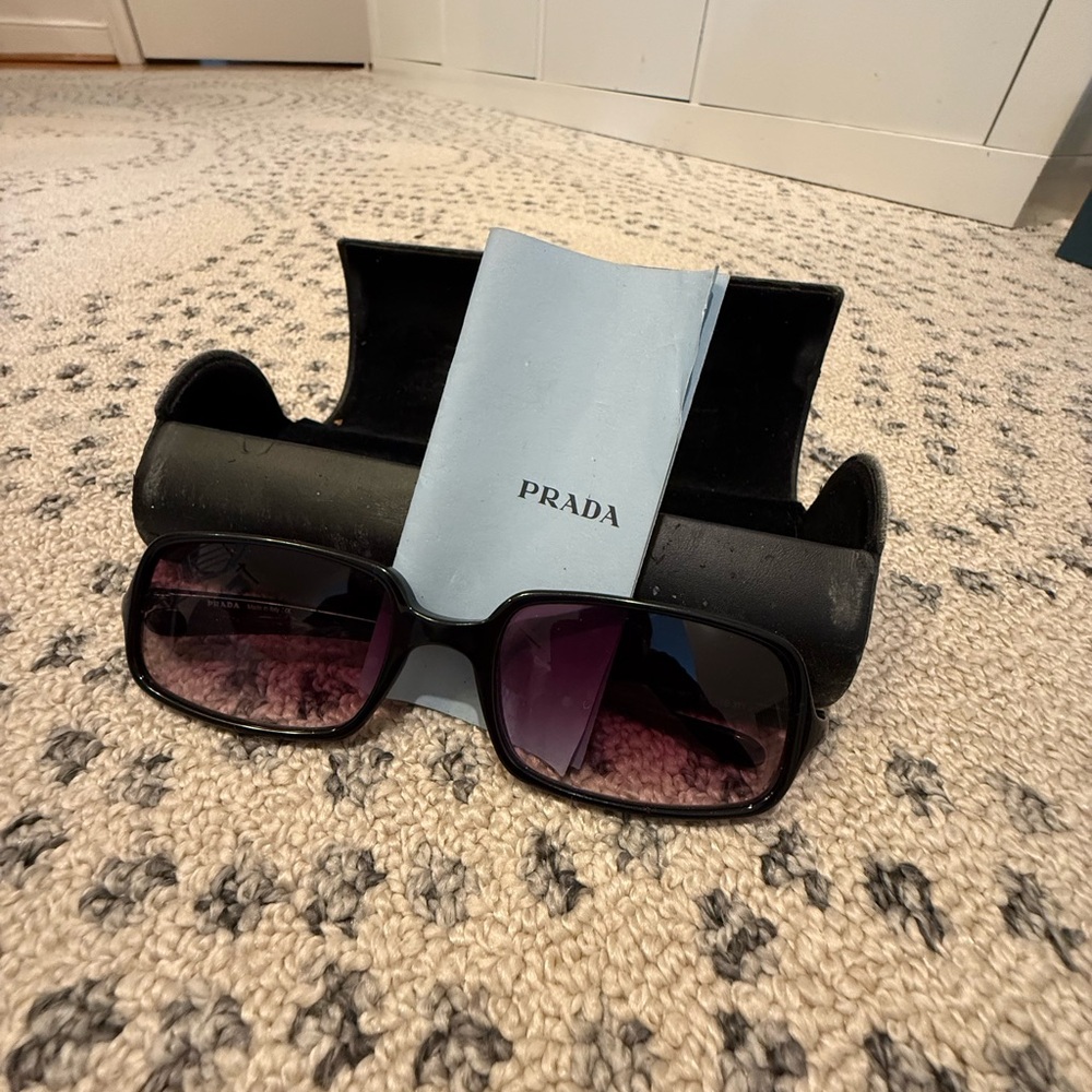 Vintage Prada Black Sunglasses with Purple Tint